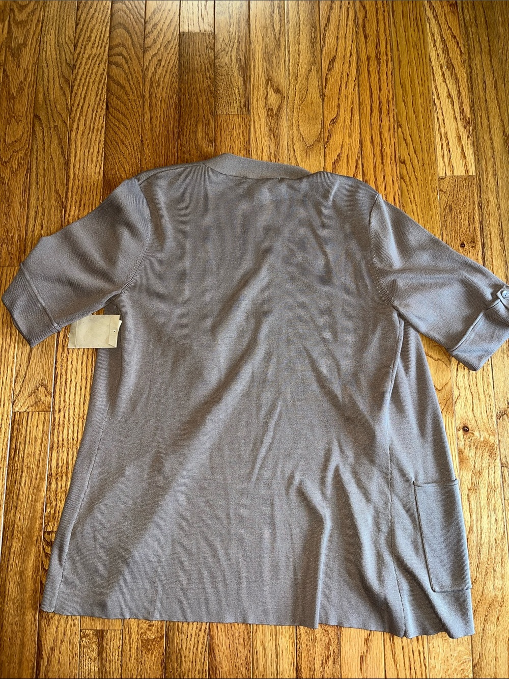 Coldwater Creek Taupe Short-Sleeve Cardigan - Picture 10 of 10
